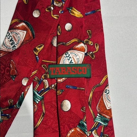 Tabasco Red and White Patterned Tie - Picture 5 of 5